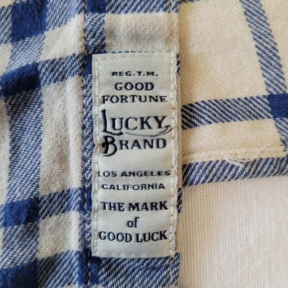 Lucky Brand Mens Flannel Pearl Snap Shirt Size XXL Western Plaid Long Sleeve - Picture 6 of 8
